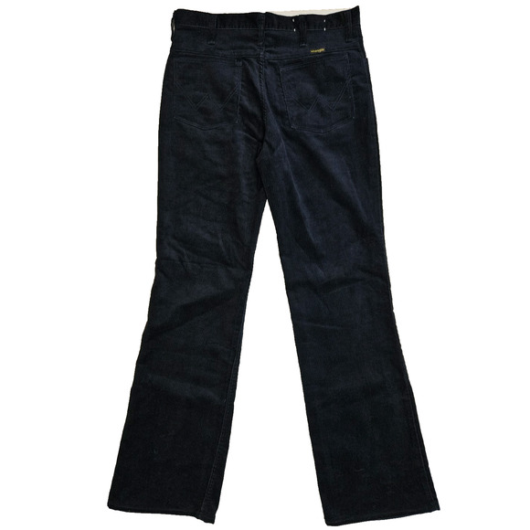 Vintage Wrangler Corduroy Pants Men's 32 X 31 Dark Blue Med Rise USA W Pockets - Picture 1 of 10